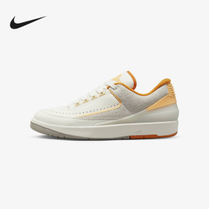耐克男鞋Air Jordan 2 Low AJ2灰白橙低帮板鞋篮球鞋DV9956-118