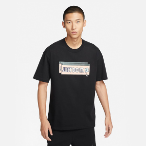 Nike Sportswear 字母印花针织宽松短袖T恤 男款 黑色 FD1301-010