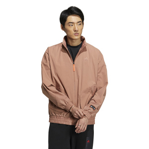 adidas CNY新年款 Cm Com Wv Jkt 运动纯色休闲立领夹克外套 男款 珊瑚色 HZ3038