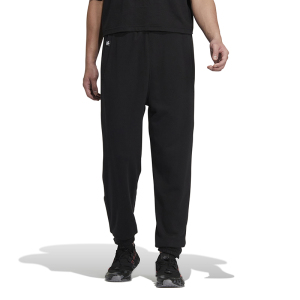 adidas originals品牌Logo铆钉细节纯色直筒运动裤 男款 黑色 IC8151