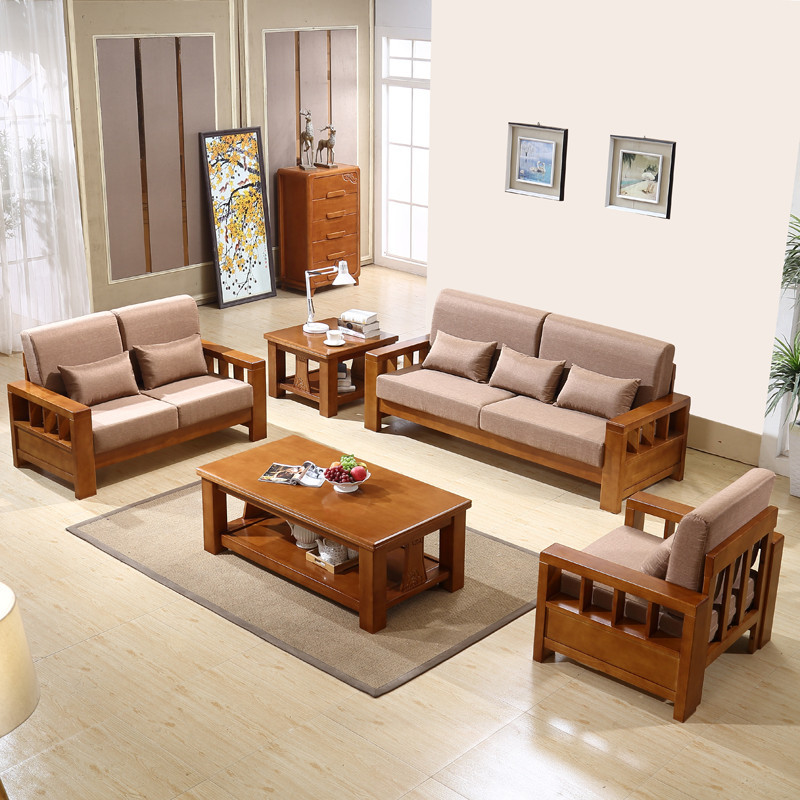 李府家缘沙发 实木沙发 客厅家具沙发组合 带拉床功能沙发 沙发床两用
