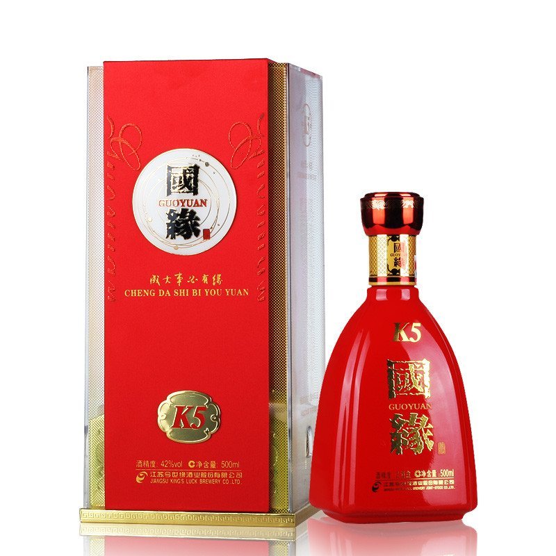 整箱四瓶 42度今世缘 国缘k5白酒 优雅醇厚型国产白酒