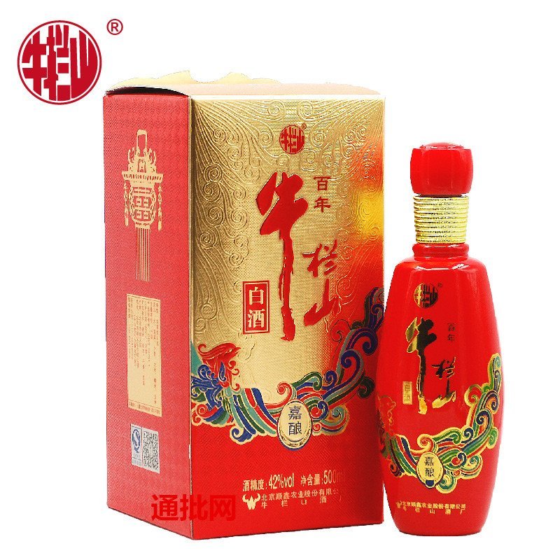 牛栏山 红喜嘉酿 42度 浓香型 500ml*6瓶箱装