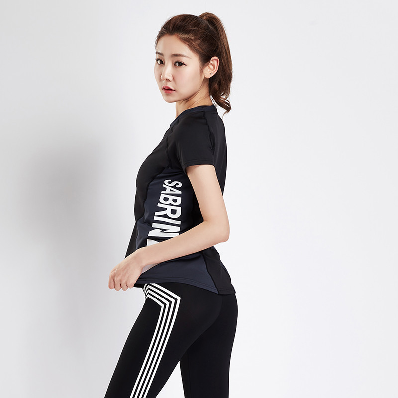 槿秀禾衫瑜伽服健身服女套装2件套秋时尚弹力速干跑步运动服