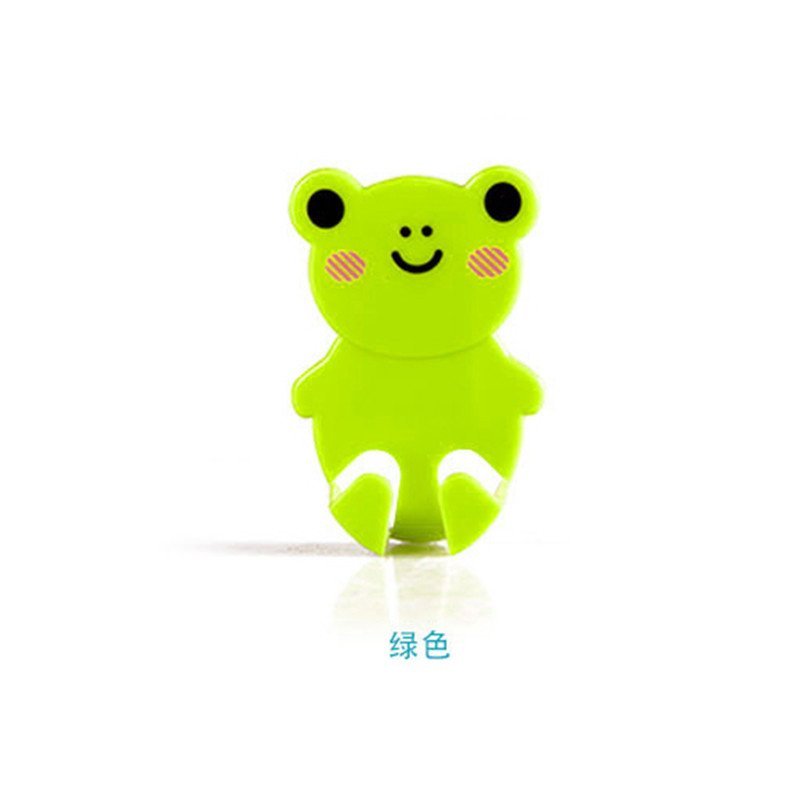 动物造型插头挂钩 炫彩卡通造型插头支架可爱小动物粘钩 绿色