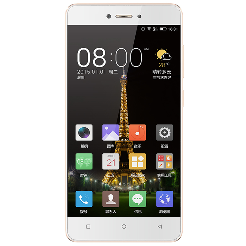 gionee/金立 f100sd 2gb 16gb雪金白 移动联通电信4g手机 双卡双待