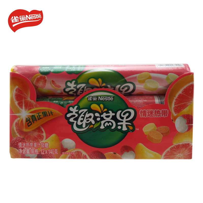 nestle雀巢 趣满果 情迷热带1.68kg(12条×140g)果汁软糖 休闲零食