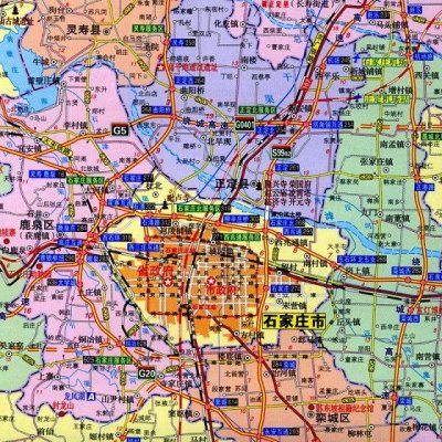 2016 石家庄city城市地图 石家庄城区大比例尺街道详图 公交线路速查