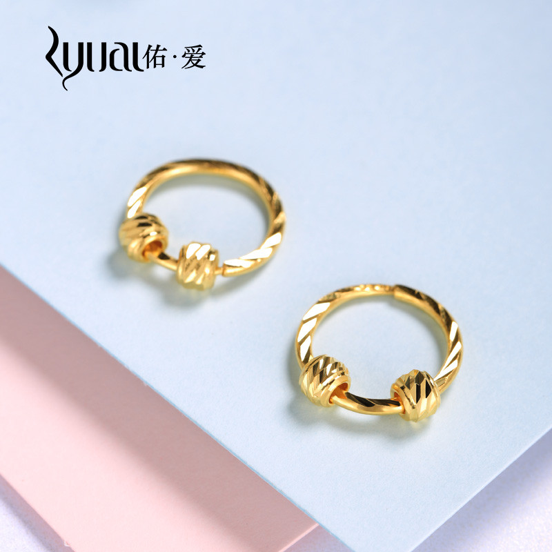 佑爱 黄金耳环 足金耳钉 足金999耳饰耳坠女款送女友妈妈
