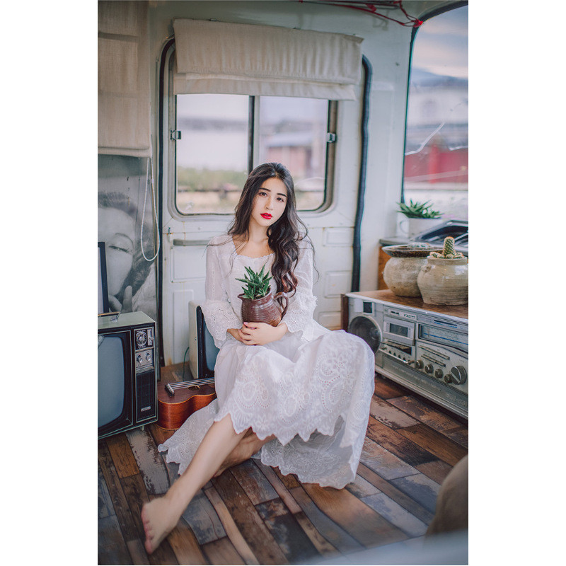 娇米诗2017夏季新款女装绣花水溶花边拼接甜