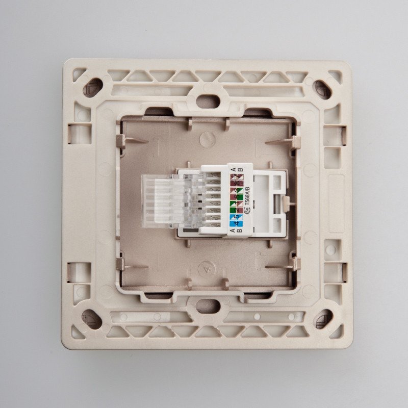 opple欧普照明86型金色网线网络接口插孔插座电脑插座面板