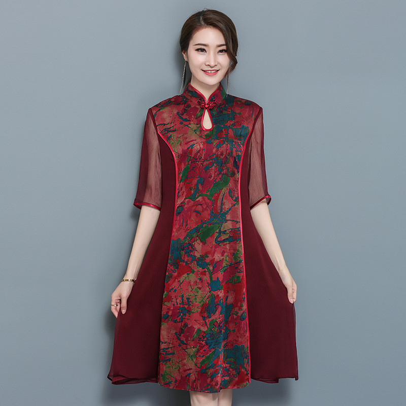 琳朵儿2017夏季新款香云纱改良奥黛旗袍时尚