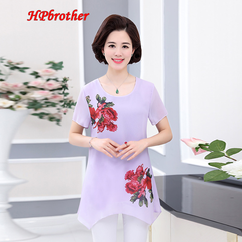 HPbrother2017中老年女装 夏装妈妈装清新短雪