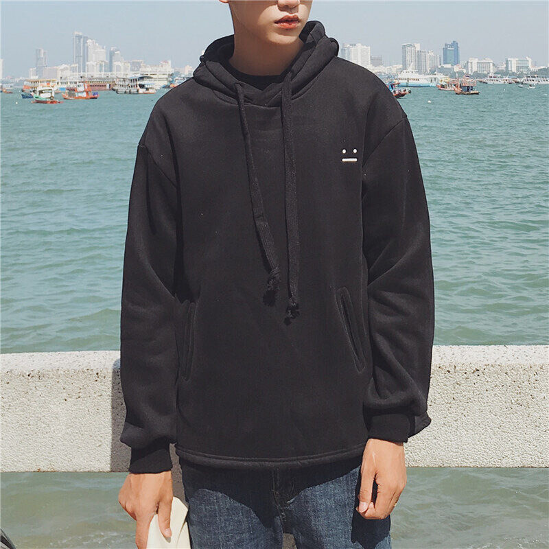 AR2017春季新款休闲小印花连帽卫衣男青春韩