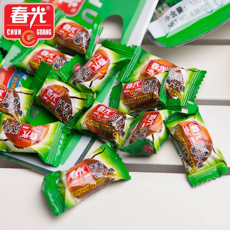 官方旗舰店 春光食品 海南特产 糖果 春光浓香椰子糖180g 袋装
