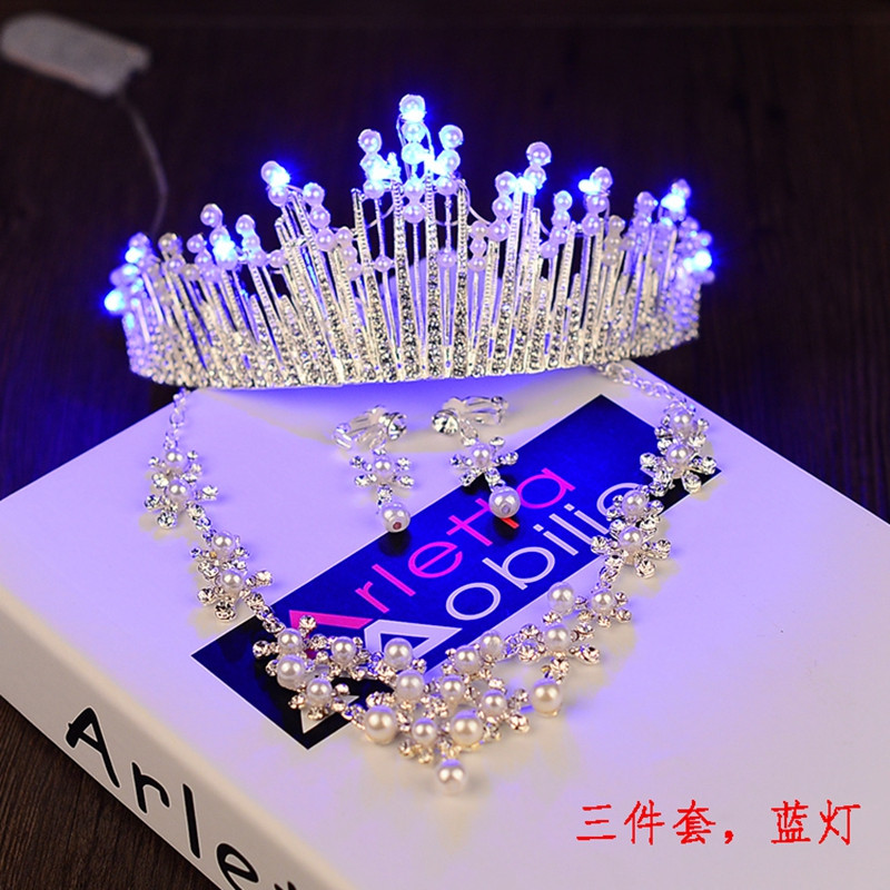 韩式拍照生日王冠 大珍珠皇冠头饰新娘结婚发饰婚纱礼服配饰皇冠