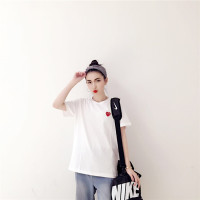 0006#实拍现货徐海乔潮牌纯色纯棉小红心刺绣