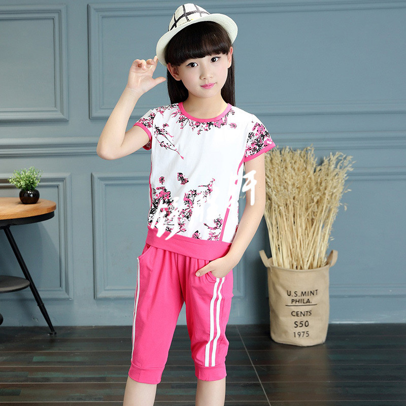 卓胜基女童童装夏装2017新款儿童衣服两件套