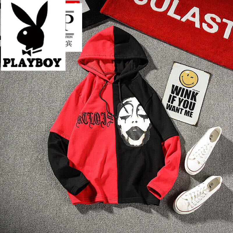 花花公子卫衣男连帽宽松bf原宿风韩版潮流套头