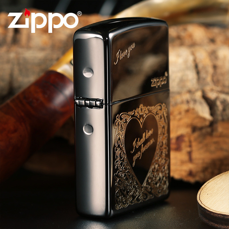 原装正版zippo 打火机 黑冰 一生一世 打火机日韩 情人节礼物芝宝