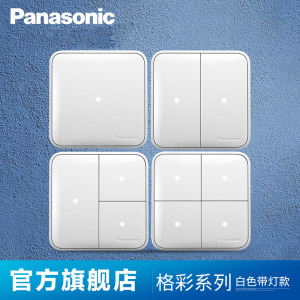 Panasonic松下开关插座面板一开单控大面板格彩系列五孔插座16A双USB插座一开双控