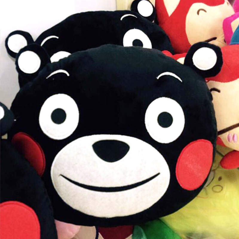 酷ma萌(kumamon) 熊本熊靠枕 黑色 35cm