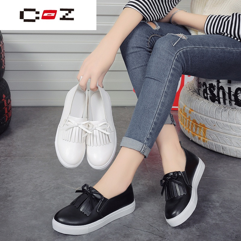 CZ潮流品牌韩版一脚蹬懒人鞋春季平底套脚流