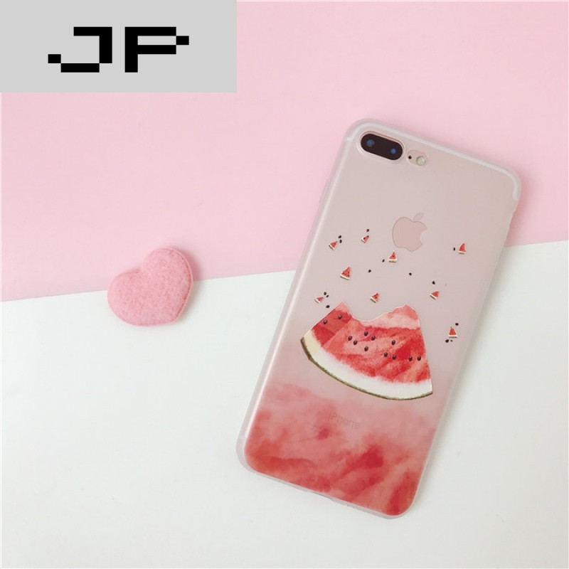 jp潮流品牌小清新西瓜苹果7plus手机壳硅胶6plus磨砂iphone6s保护套