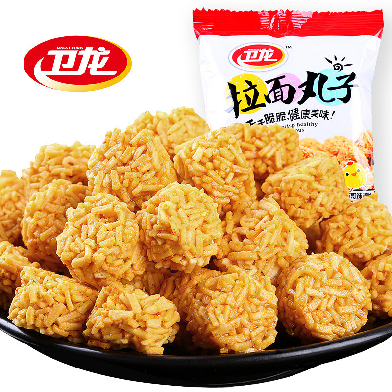 卫龙拉面丸子40g*10袋墨西哥辣鸡味香辣干脆面儿童零食膨化小吃