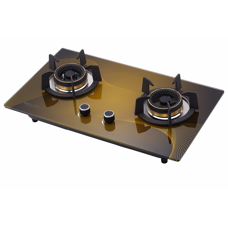 千科qk-844b土豪金燃气灶双灶猛火