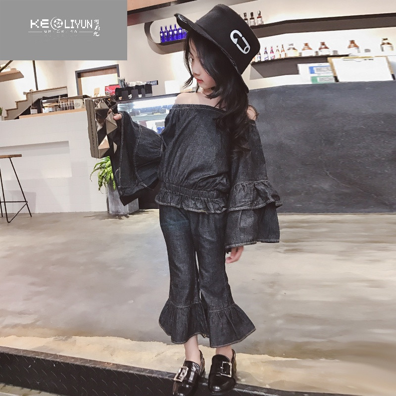可莉允时尚品牌女童春季套装2017新品韩版一