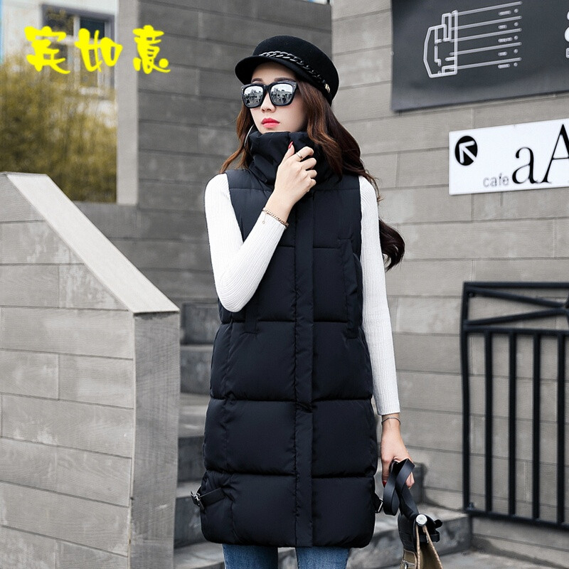 时尚秋新款马夹背心轻薄羽绒棉马甲女秋中长款