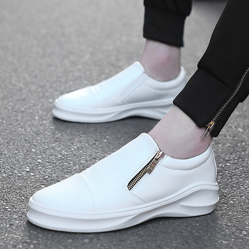 娉语白鞋男士休闲皮鞋秋季韩版青年男鞋增高潮