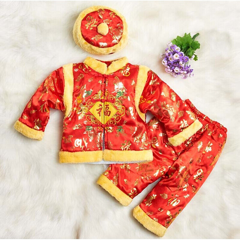 男女宝宝周岁礼服婴儿套装儿童中国风唐装冬季