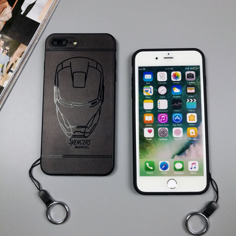 欧美动漫iphone6plus手机壳蝙蝠钢铁侠漫威苹果7超人6sp硅胶男8x