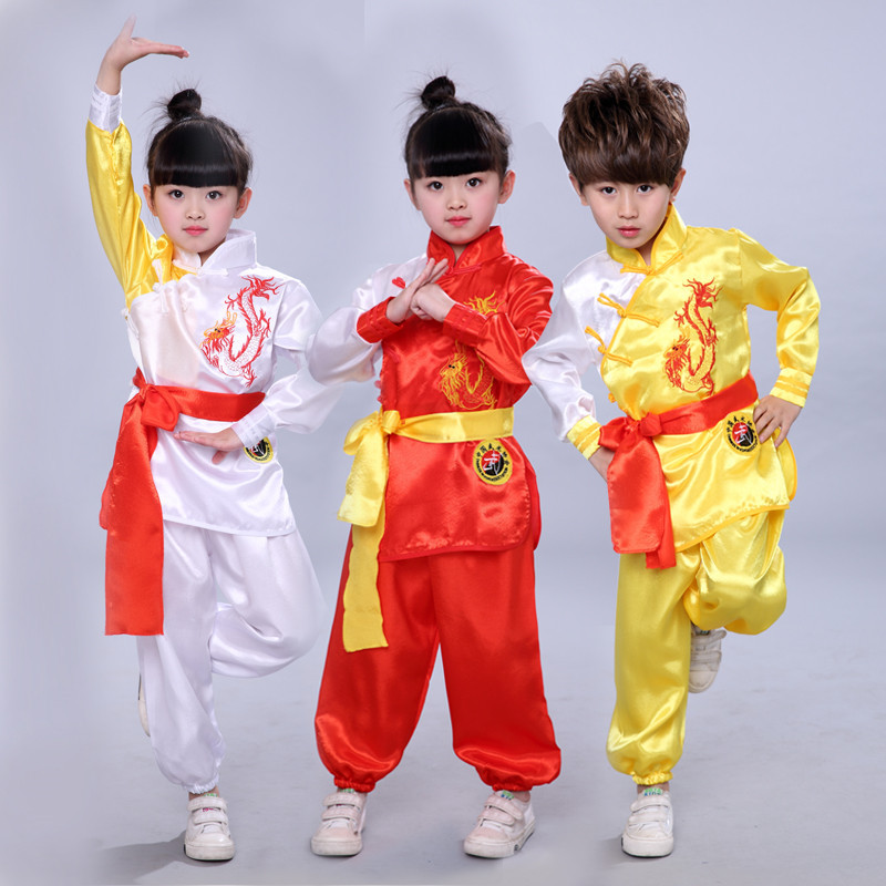 儿童武术表演出服装短袖少儿中国功夫练功服男女童幼儿舞蹈演出服
