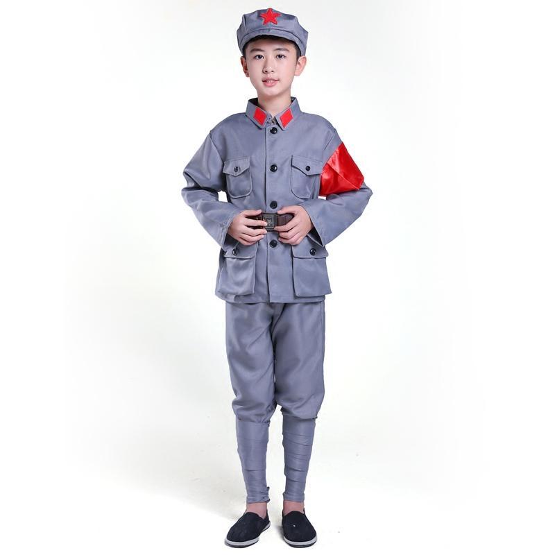 成人儿童红军衣服演出服小八路抗战合唱军装表演服装红卫兵服