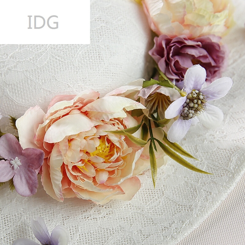 idg124新娘头饰欧式礼帽手工亚麻网纱花朵头饰婚饰品宴会礼服发饰