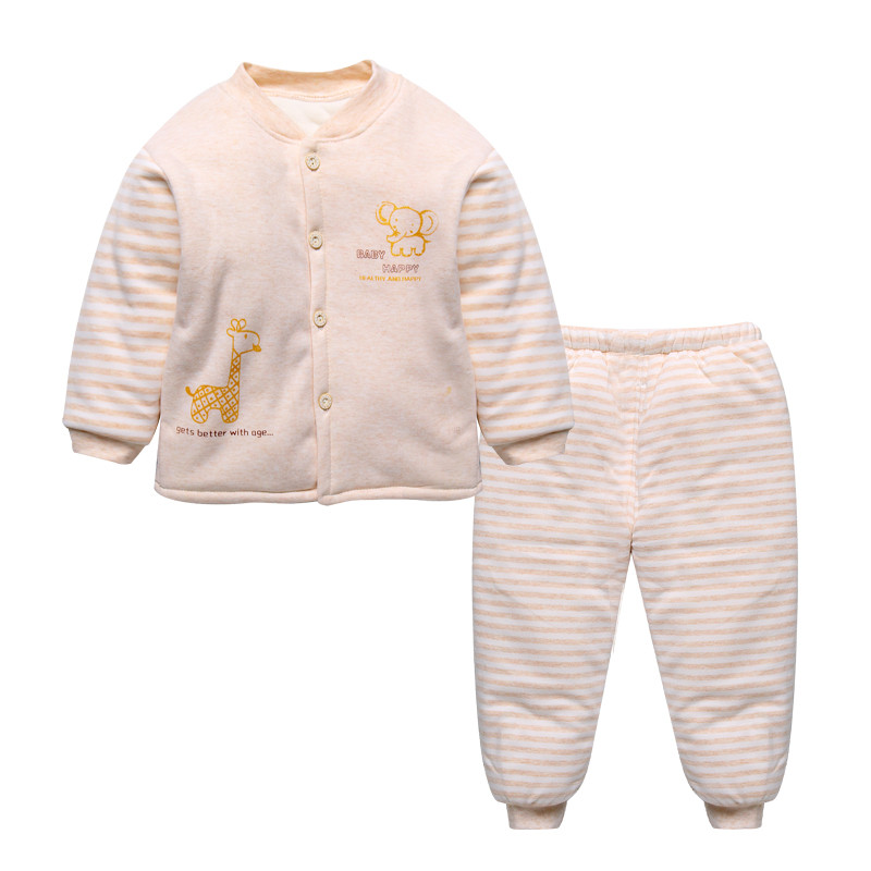 婴儿保暖内衣套装0-1岁纯棉宝宝新生儿衣服夹