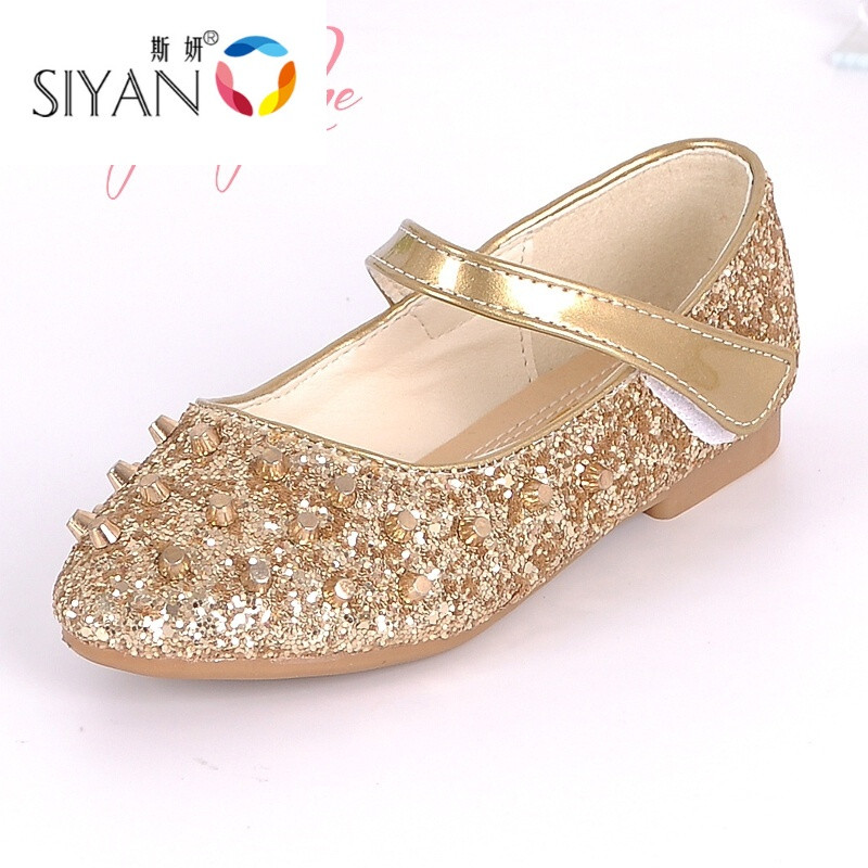 爱拥者女童亮晶晶皮鞋学生演出鞋小女孩平底单