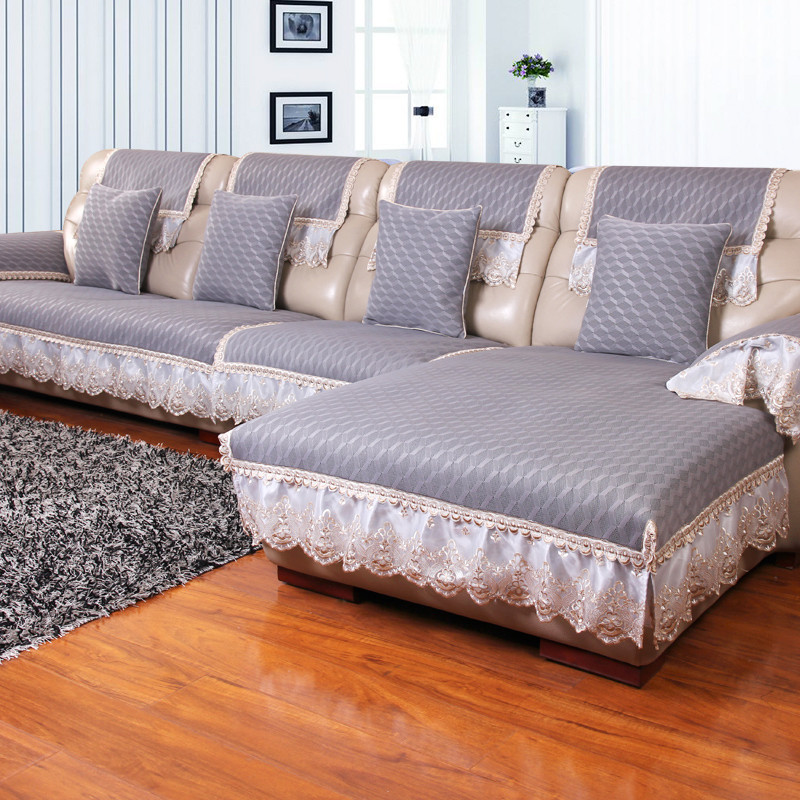 真皮沙发垫防滑简约现代布艺坐垫全盖四季通用沙发套定做