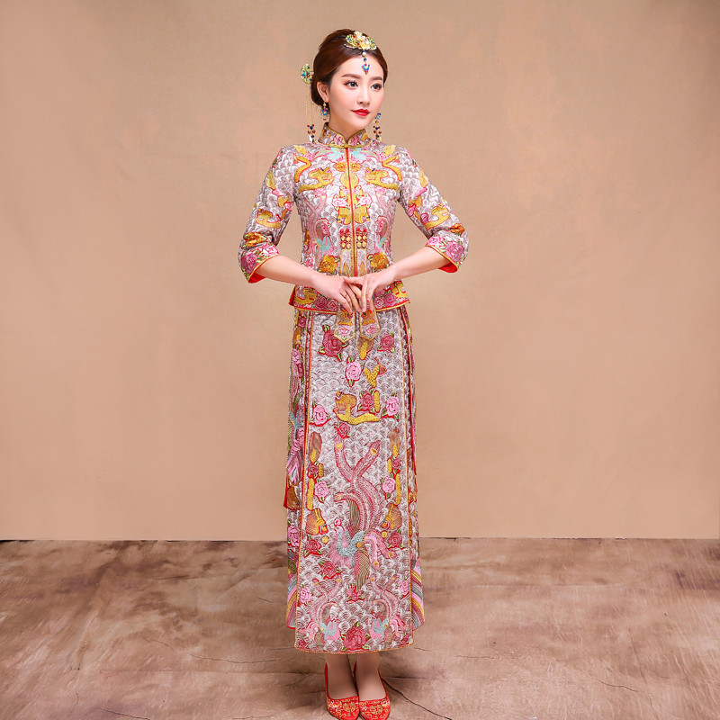 出租龙凤褂新娘刘诗诗吴奇隆同款秀禾服冬季中式婚纱礼服结婚古装