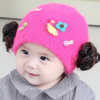 汐岩女士套装和2017婴儿帽子秋冬女宝宝假发