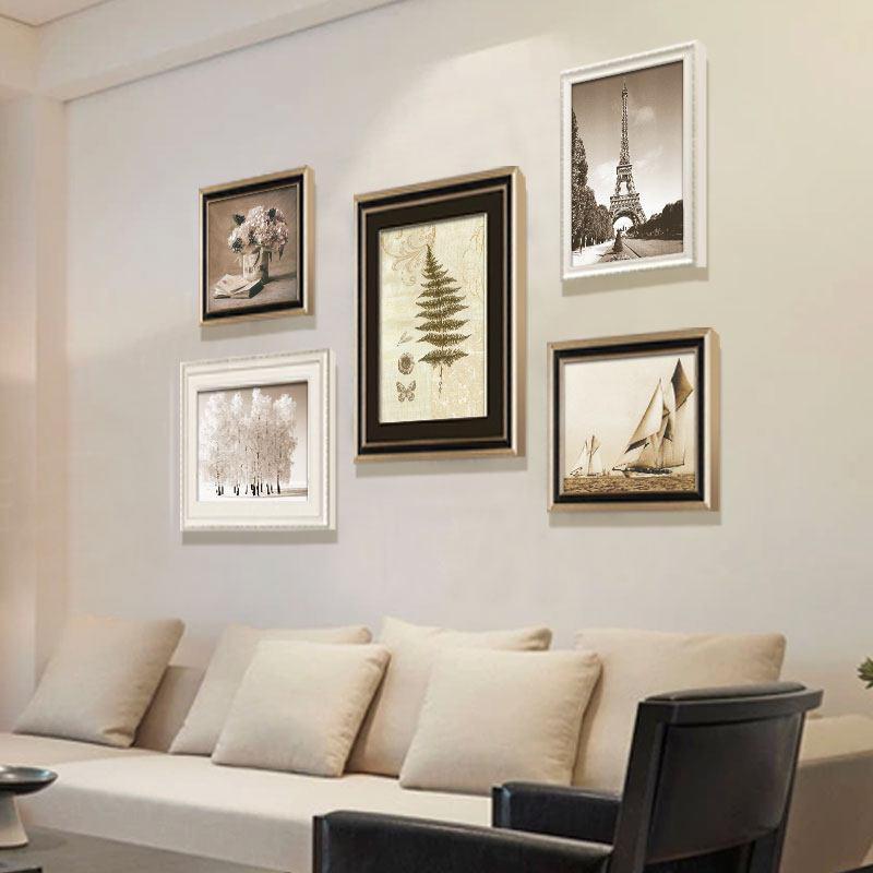 欧式装饰画客厅现代沙发背景有框画挂画壁画组合 照片