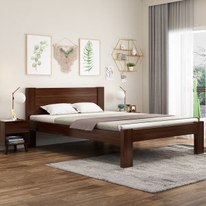 加厚 木床阿斯卡利1.5一米五现代简约高脚松木主卧大床1.8×2.0卧室床