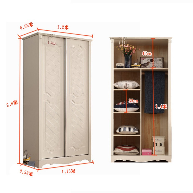 欧式衣柜1.1米推拉门滑移门儿童小衣橱卧室趟门双开门