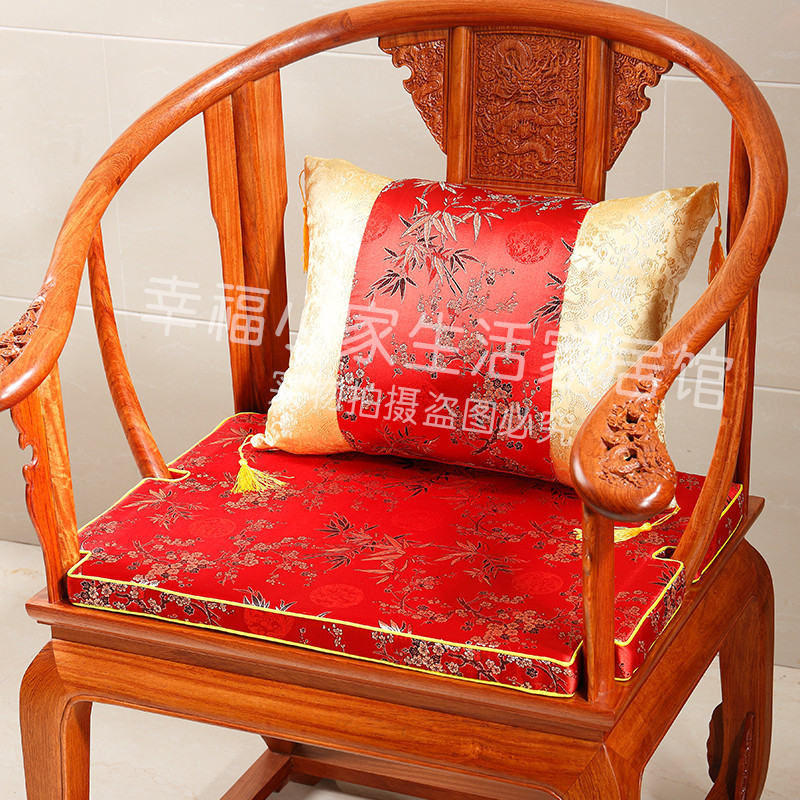 中式红木皇宫椅太师椅坐垫实木圈椅餐椅坐垫靠背红木家具沙发坐垫