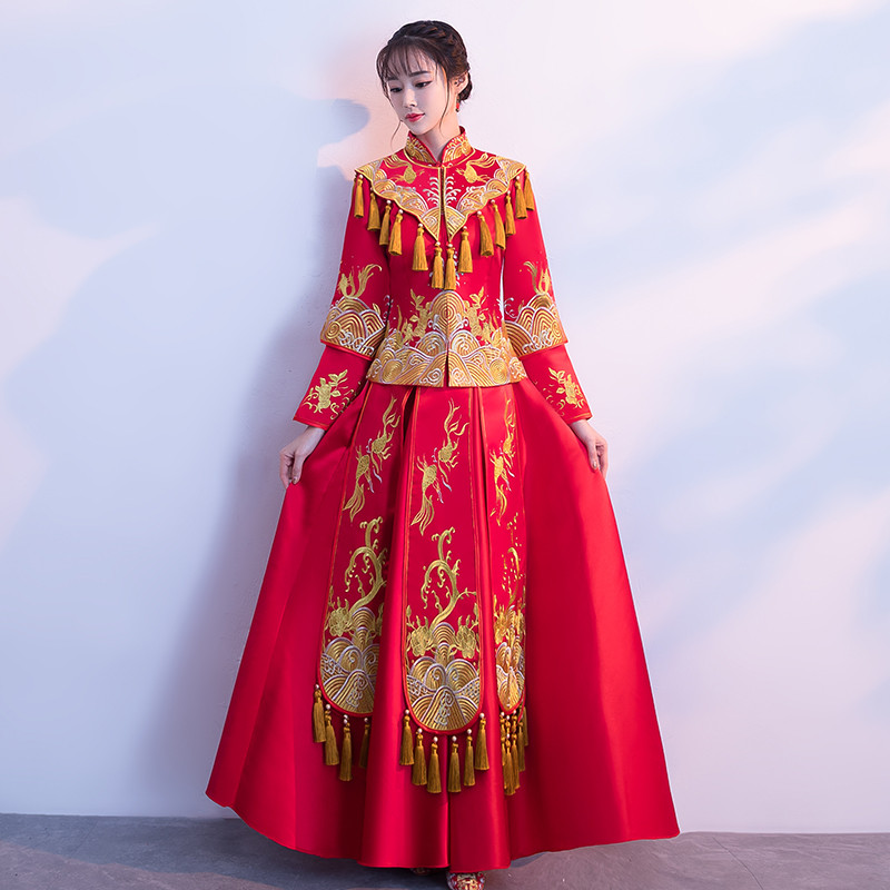 中式礼服婚纱_中式婚纱图片大全礼服