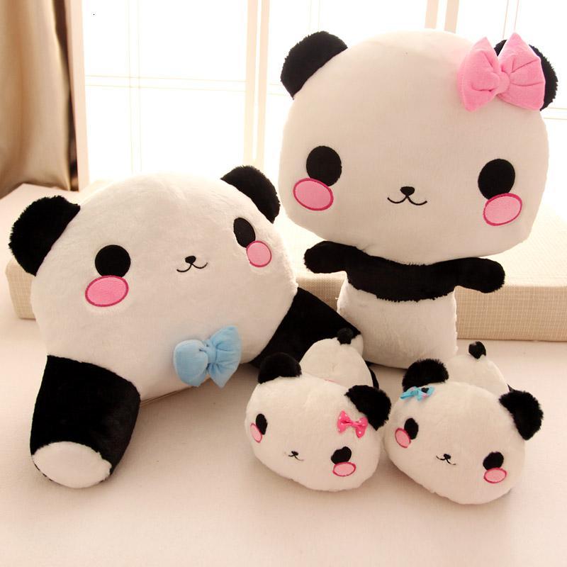 卡通可爱情侣小熊猫毛绒玩具布娃娃公仔护腰枕靠垫 生日礼物
