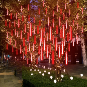 阿斯卡利LED流星雨灯彩灯闪灯新年过年元宵装饰灯假双面挂树灯流星管